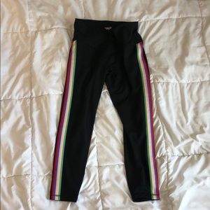 rainbow stripe workout leggings